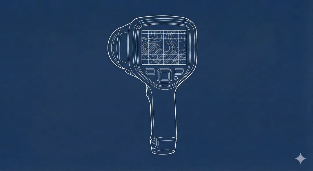 Technical drawing of the FLIR E8 Pro Thermal Imager