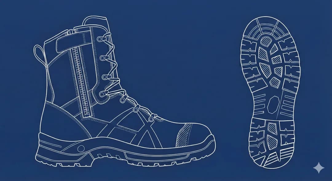 Technical drawing of the Haix Airpower XR1 Work Boots