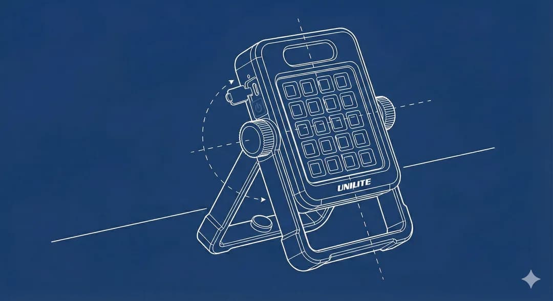Technical drawing of the Unilite High-CRI Inspection Light
