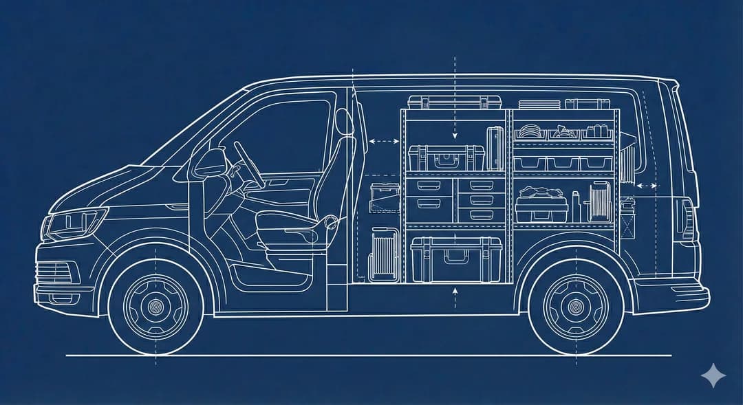 Technical drawing of the VW Transporter Mobile Response Unit